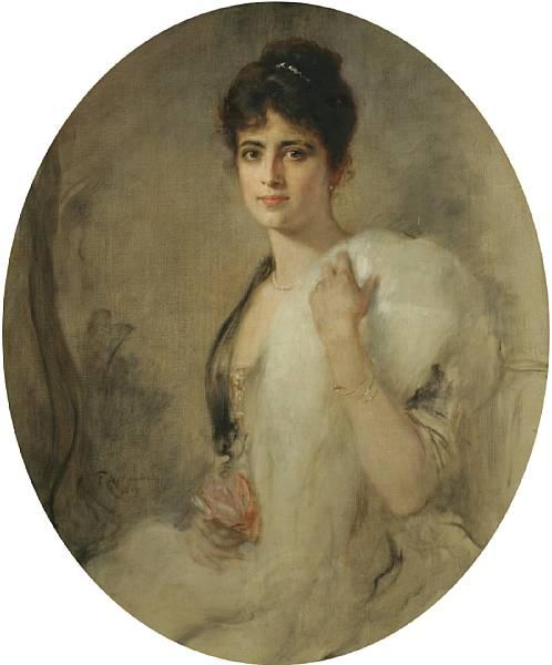 Friedrich August von Kaulbach A portrait of a lady oil painting image